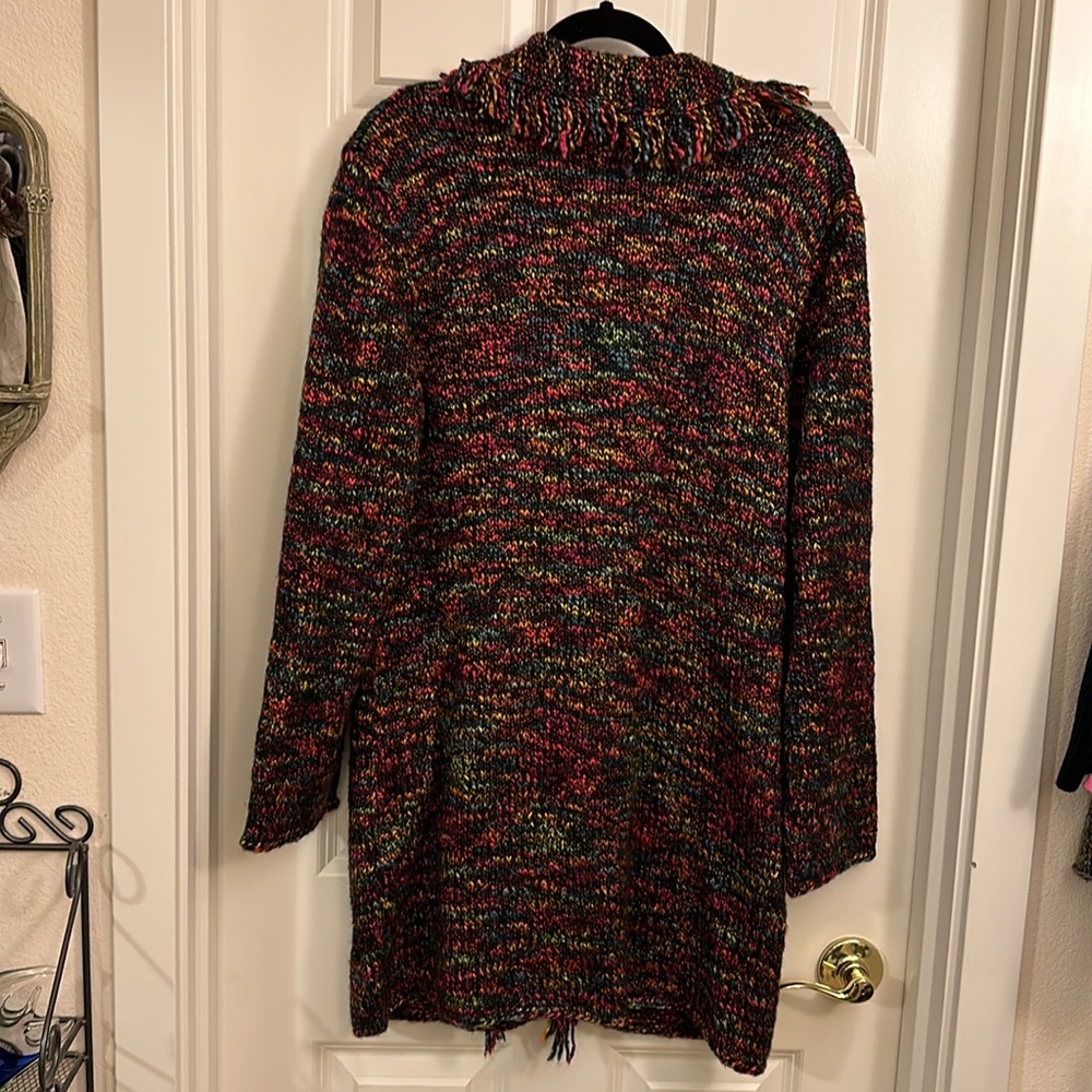 Chico’s Multi Colored Fringed Boho Buttoned Down … - image 5